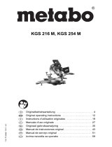 Metabo KGS 216M Manual do proprietário