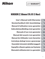 Nikon NIKKOR Z 58mm f/0.95 S Noct Manual do usuário