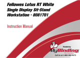 MyBinding Fellowes 8081701 Lotus RT White Single Display Sit Stand Workstation Manual do usuário