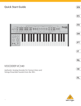 Behringer VOCODER VC340 Authentic Analog Vocoder for Human Voice and Strings Ensemble Sounds Guia rápido