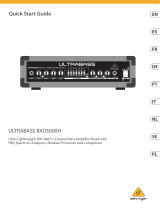 Behringer ULTRABASS BXD3000H 300W 2-Channel Bass Amplifier Head Guia rápido