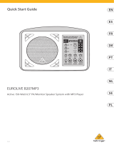 Behringer B207MP3 Active 150-Watt 6.5″ PA/Monitor Speaker System Guia rápido