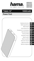 Hama 00187257 Fabric 10 10000mAh Power Pack Manual do proprietário
