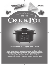Crock-Pot CROCK POT CSC052X 4.7L Digital Slow Cooker Manual do usuário