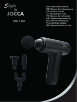 Jocca Mini-Massagepistole, 6 Geschwindigkeitsstufen, 4 Massageköpfe Instruções de operação