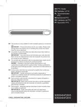 screwfix 5059340472003 Wall-Mounted PTC Heater Manual do usuário