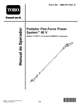 Toro Cordless Pole Saw 60V MAX* Flex-Force Power System 51847T – Tool Only Manual do usuário