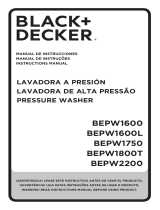 BLACK DECKER BEPW1600 Electric Cold Water Pressure Washer Manual do usuário