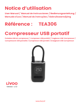 Livoo TEA306 Portable USB Air Compressor Air Pump Manual do usuário