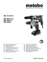 Metabo BE 18 LTX 6 Cordless Drill 18 V Manual do usuário