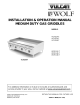 VULCAN & WOLF VCRG WCRG Griddle Gas Manual do proprietário