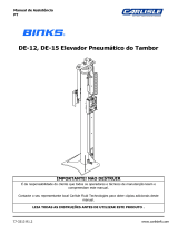 Carlisle BINKS - DE-12, DE-15 Pneumatic Drum Elevator Manual do usuário