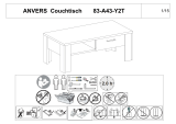 LINEA NATURA Table basse 1 tiroir ANVERS imitation chêne vieilli/ béton Instruções de operação