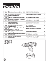 Makita HP347D/HP457D Cordless Hammer Driver Drill Manual do usuário