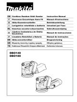 Makita DBO140, DBO180 Cordless Random Orbit Sander Manual do usuário
