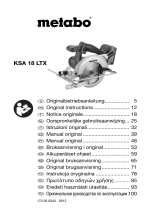 Metabo KSA18 LTX Bare Manual do usuário