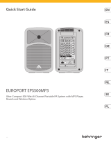 Behringer EUROPORT EPS500MP3 Ultra-Compact 500-Watt 8-Channel Portable PA System Guia de usuario