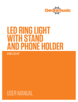 Gear4music G4M-LED-KIT LED RING LIGHT STAND AND PHONE HOLDER Manual do usuário