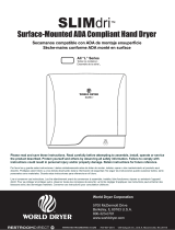 World Dryer L-974 SLIMdri Surface Mounted ADA Compliant Automatic Hand Dryer Manual do usuário